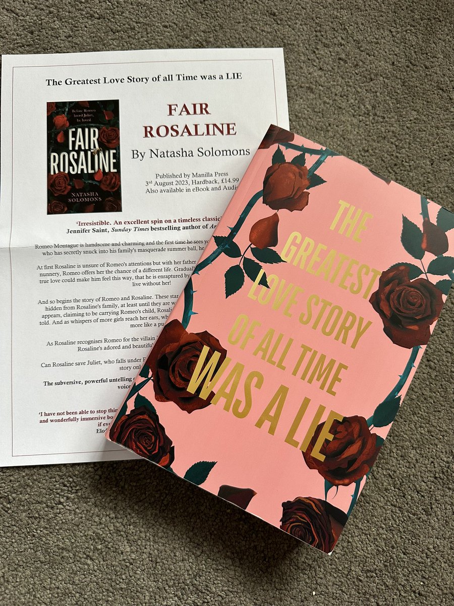 Well this #bookpost made me a little giddy when it arrived today!🙌📚Thank you so much to @ElStammeijer @bonnierbooks_uk for this beautiful proof copy of #FairRosaline - I can’t wait to know the story #BeforeJuliet 🌹😍❤️ #booktwitter #bookproof #booktwt #advancedreaderscopy