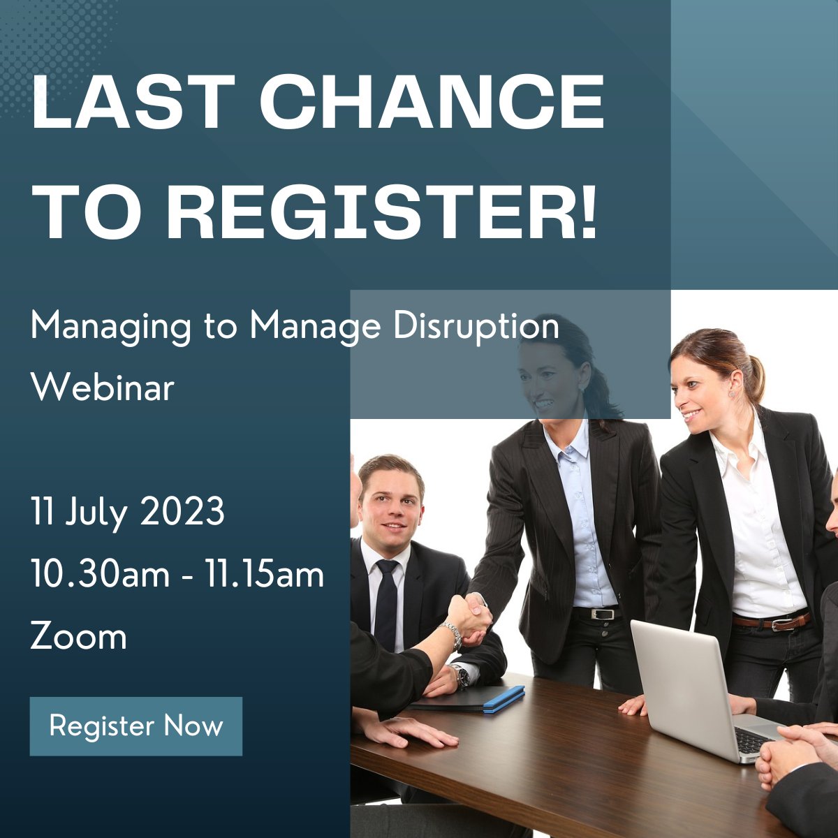 alfedaluminium's tweet photo. ❗Final-call to register for the Managing to Manage Disruption webinar❗
Tune in tomorrow via Zoom🖥️to explore the characteristics of disruption &amp; learn how to manage it in your own organisation.
Register now👉https://t.co/v96V3uFCrV
#Aluminium #AluminiumMarket #Webinar https://t.co/EHvIMWoyfg