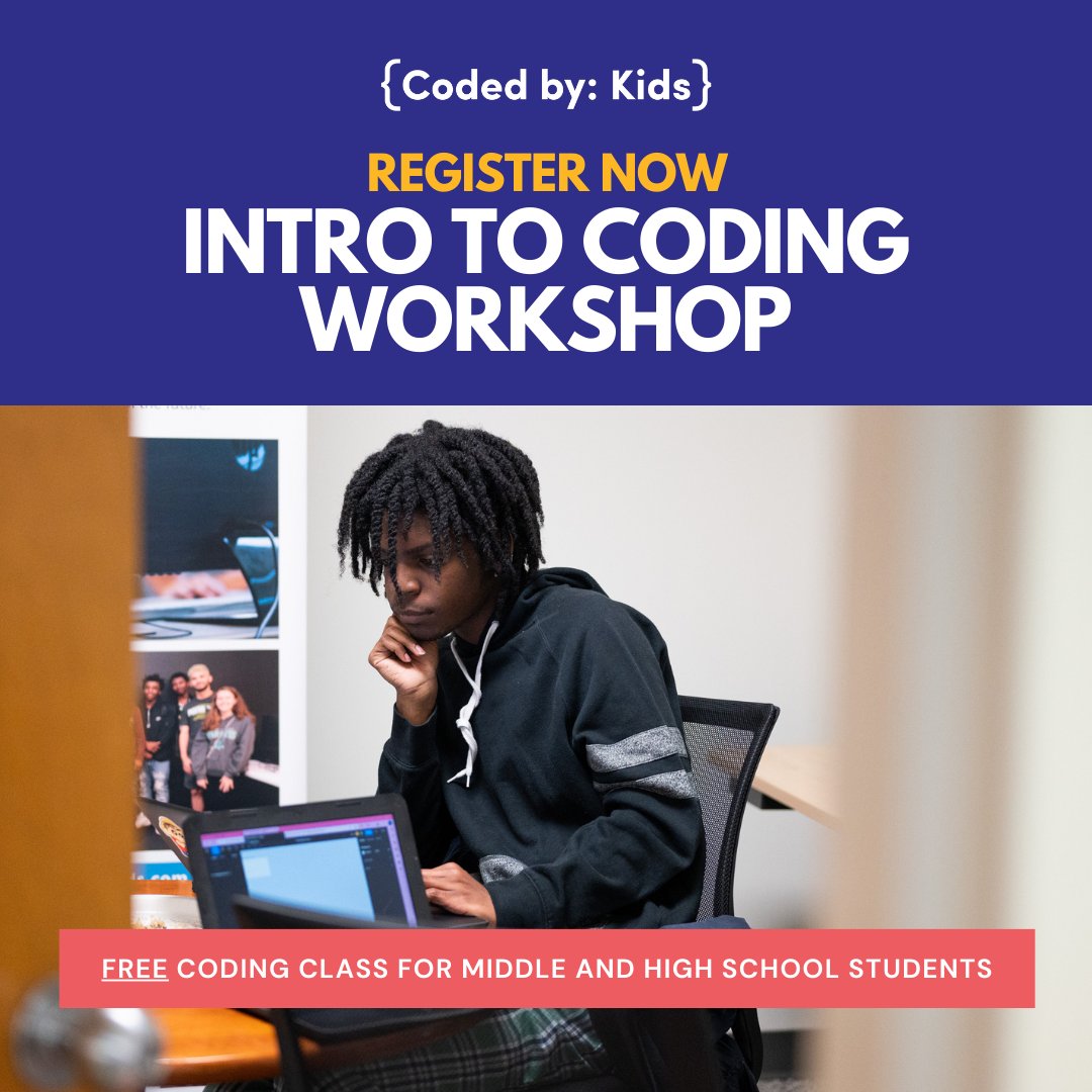 _codedby's tweet image. Attention aspiring coders! Don’t miss your chance to join us for the July 11th session of #IntroToCoding! Open to middle & high school students, this in-person class will give beginners the foundation they need to learn HTML and CSS. Register here: bit.ly/3px22xy