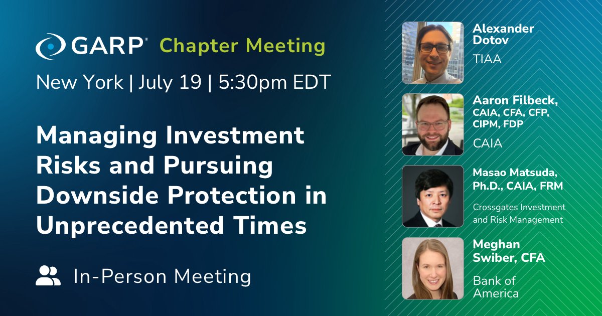 GARP_Risk's tweet image. Hear #investmentrisk experts discuss how #riskmanagers can examine investment #risks through different risk lenses, how #investment professionals and risk managers should respond to volatility during extraordinary market turbulence &amp;amp; more: bit.ly/46nhT2l #GARPchapters