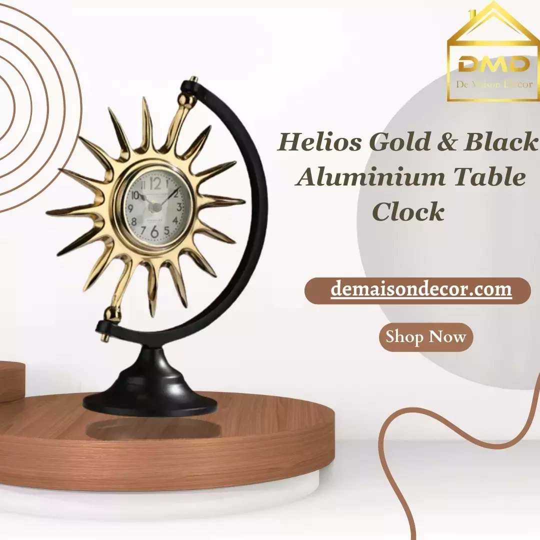 demaisondecor's tweet image. DMD Helios Gold and Black Aluminium Table Clock

Get this beautiful table clock at your home and make your table beautify itself with our elegant clock .

Buy Table clock from DID and get the best offers and discounts.
demaisondecor.com

#tableclock #clock #homedecor #alarm