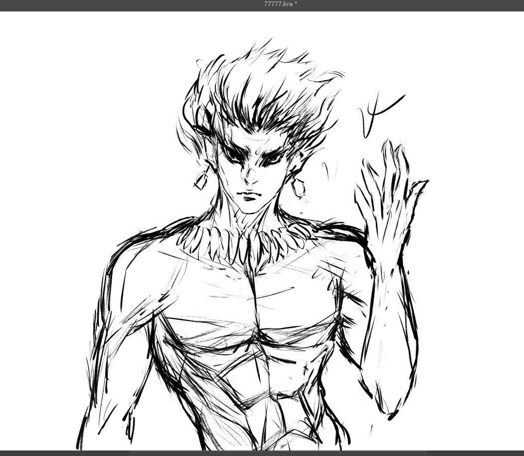 wfchc's tweet photo. #krita #fgo #fate #Gilgamesh #sketch https://t.co/AZpXp6bDqL