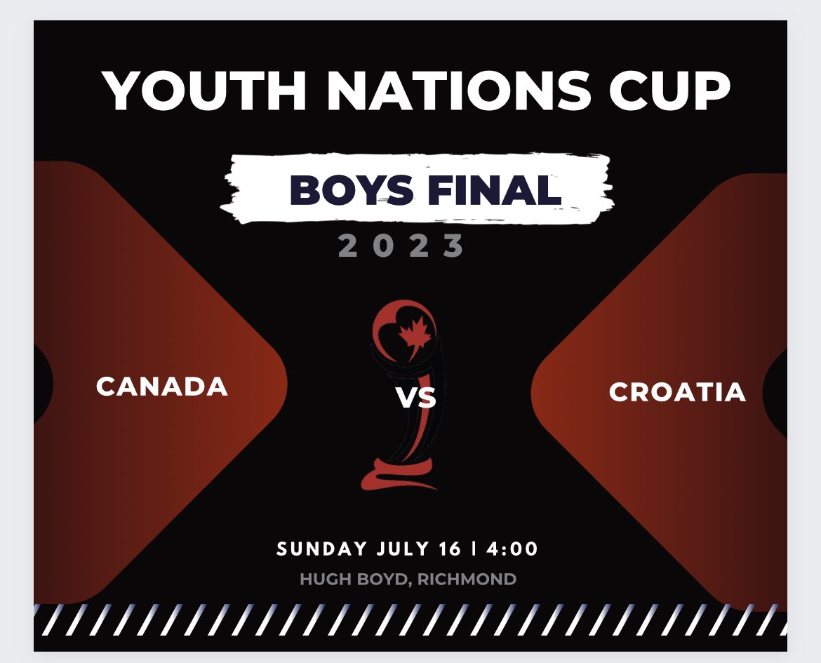 ync_teamcanada's tweet photo. Finals bound! July 16, 2023, Hugh Boyd, Richmond at the @NationsCup! https://t.co/pW6oGorVf4