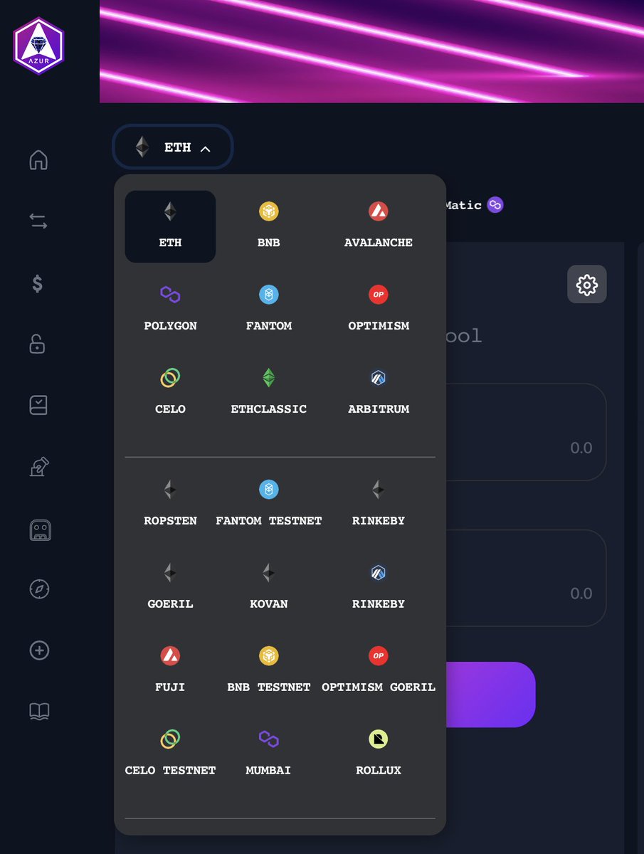 AzurSwap's tweet photo. #AzurSwap is home to 9 mainnets and 12 testnets.

#DEX #Ethereum  #BNB  #AVAX #MATIC #FANTOM #Optimism #CELO #ETHCLASSIC #ARBITRUM https://t.co/OJ4QHmWxSx