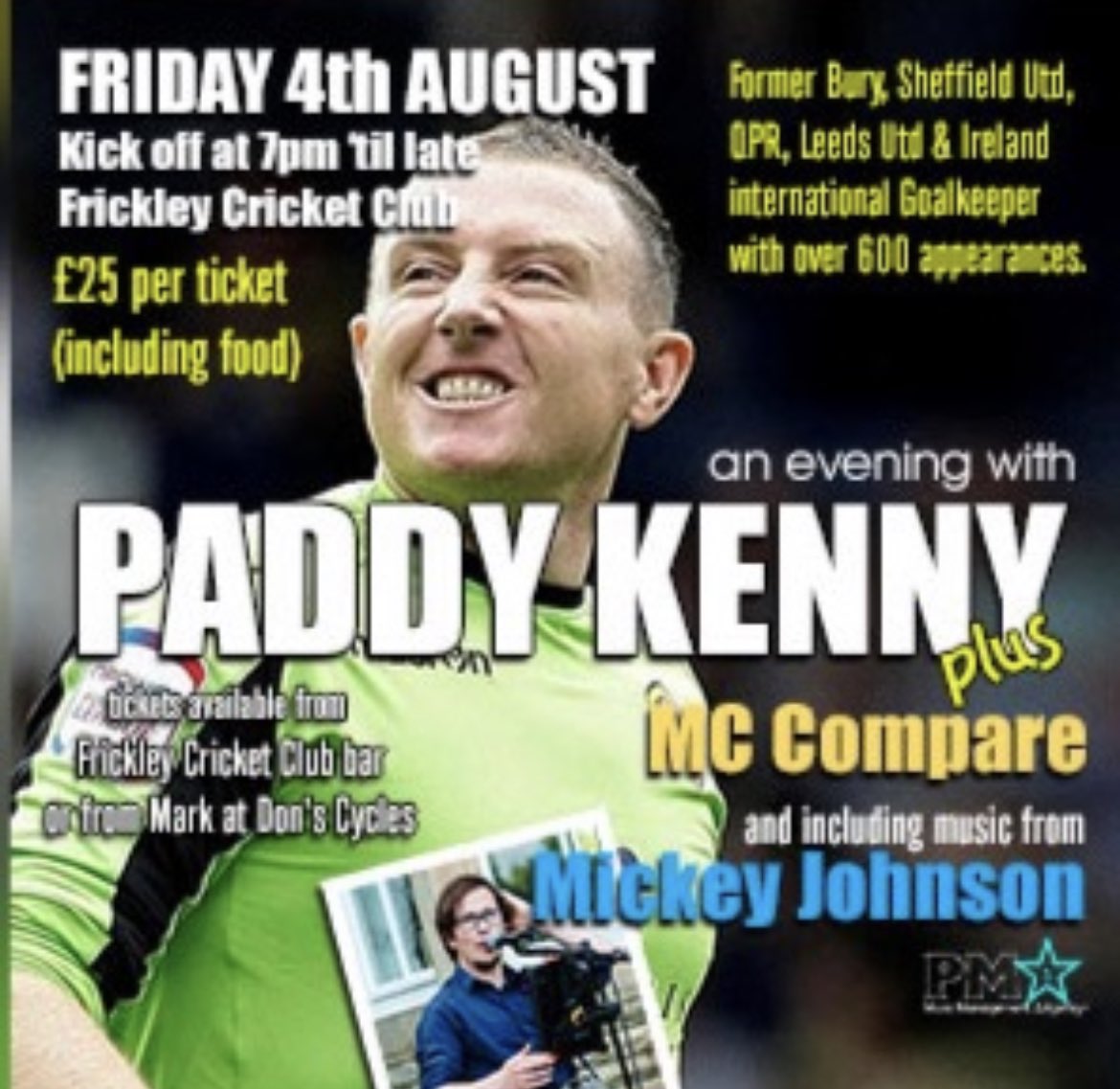 Only 15 tickets left for our Sportsman’s evening with <a href="/paddykenny17/">Paddy Kenny</a> ⚽️🍺