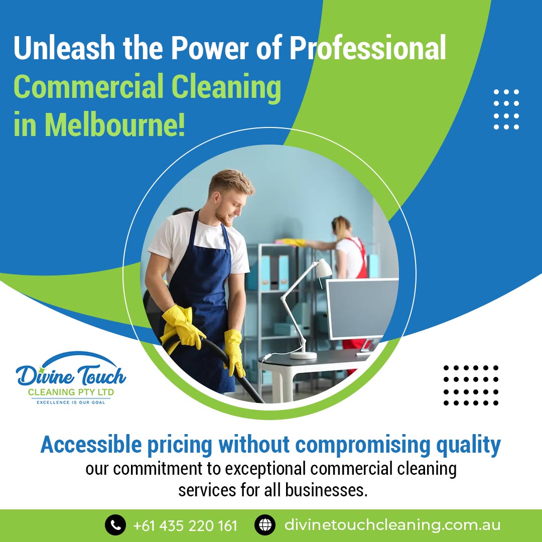 _divine_touch's tweet photo. Discover the Potential of Professional Commercial Cleaning in Melbourne!

#DivineTouch #CleaningService #BestDeals #SpotlessSpace #ProfessionalCleaners #CleanLiving #SqueakyClean #AffordableCleaning #CleanSpaces #CleaningSolutions #DivineTouch #OfficeCleaningServices https://t.co/fKvRvSR3C9