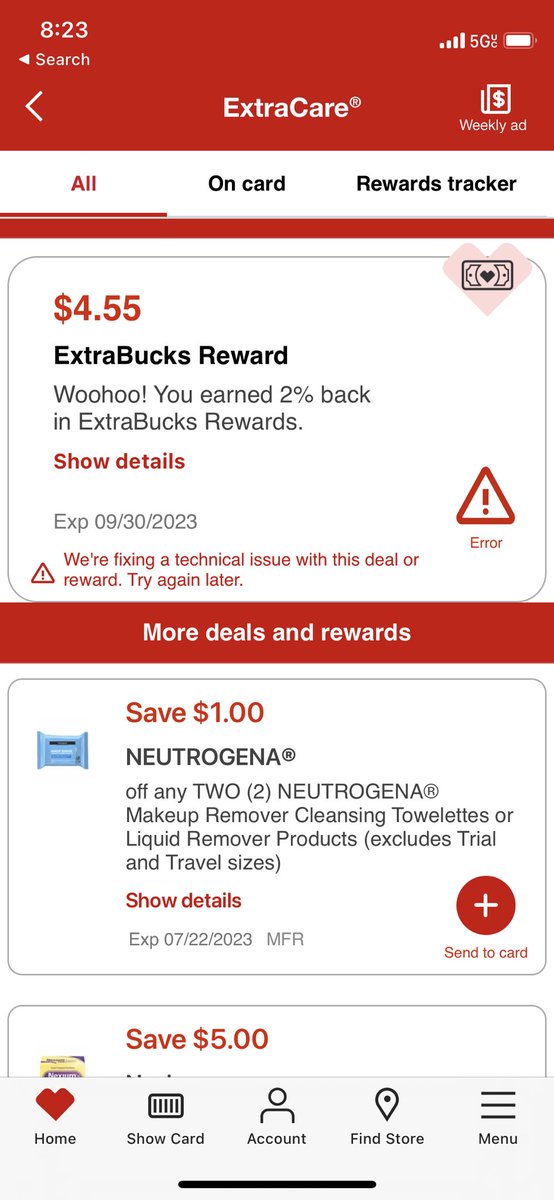 needalimb's tweet photo. Realllly? Reallly? @CVSHealth when I almost have $5 in #extrabucksrewards it isn’t working https://t.co/g3IJzEgO2x