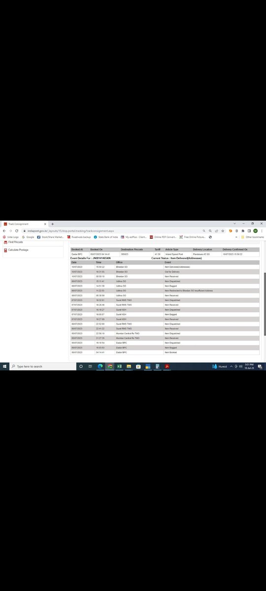 CAMaheshGod's tweet image. Hello @IndiaPostOffice Msg for tracking and status of this post was coming on my mobile but delivered to other person at other location, may I know atleast item booked by whom? Consi.no. JN081414654IN, so that I know mistake in mobile number or delivery?