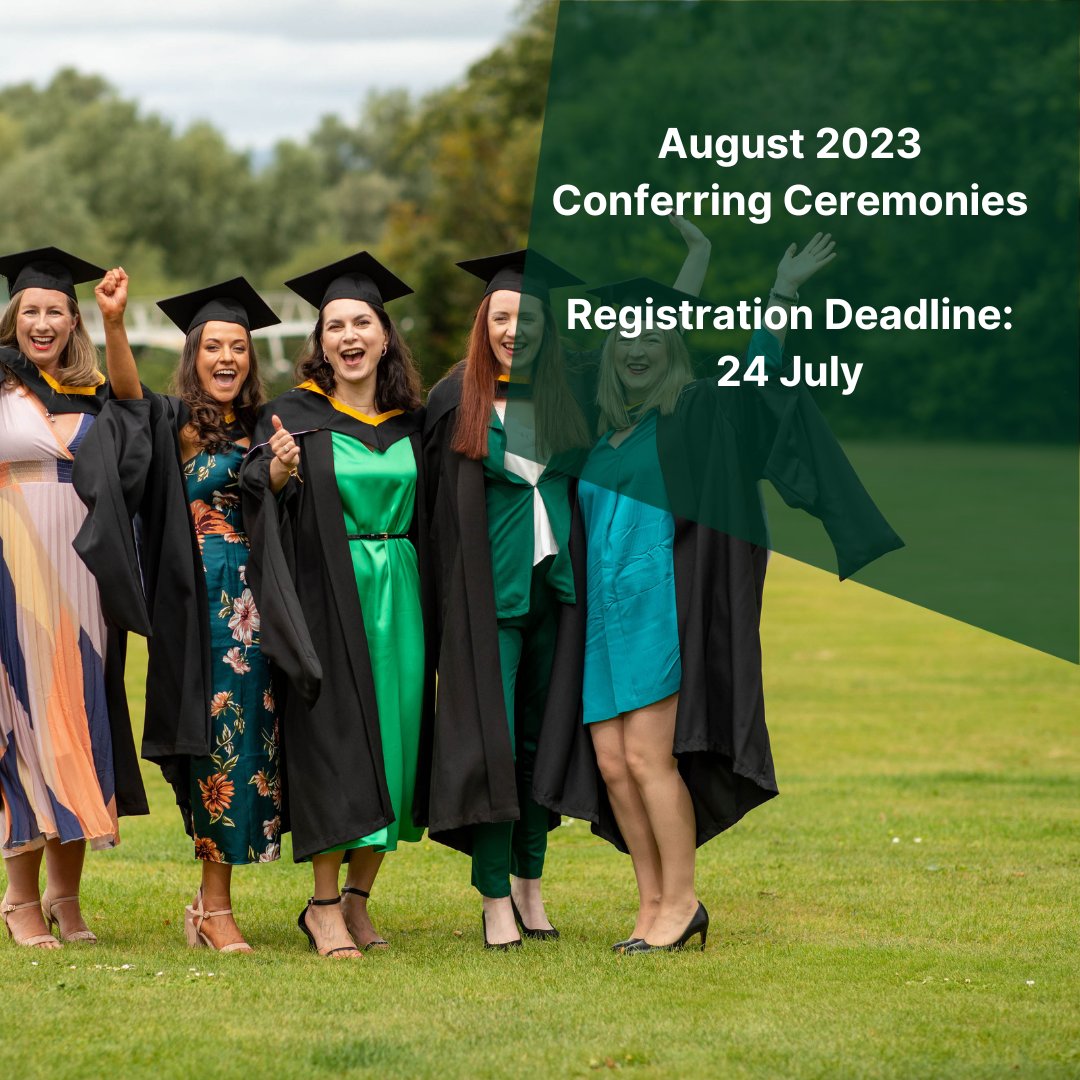 A reminder to register for the Autumn Conferrings!

Don't forget to:
👉 Book your tickets
👉 Book your robes

Not attending on the day? Complete the in-absentia form.

Graduands can check their email accounts for all the info #ULGraduation #StudyatUL