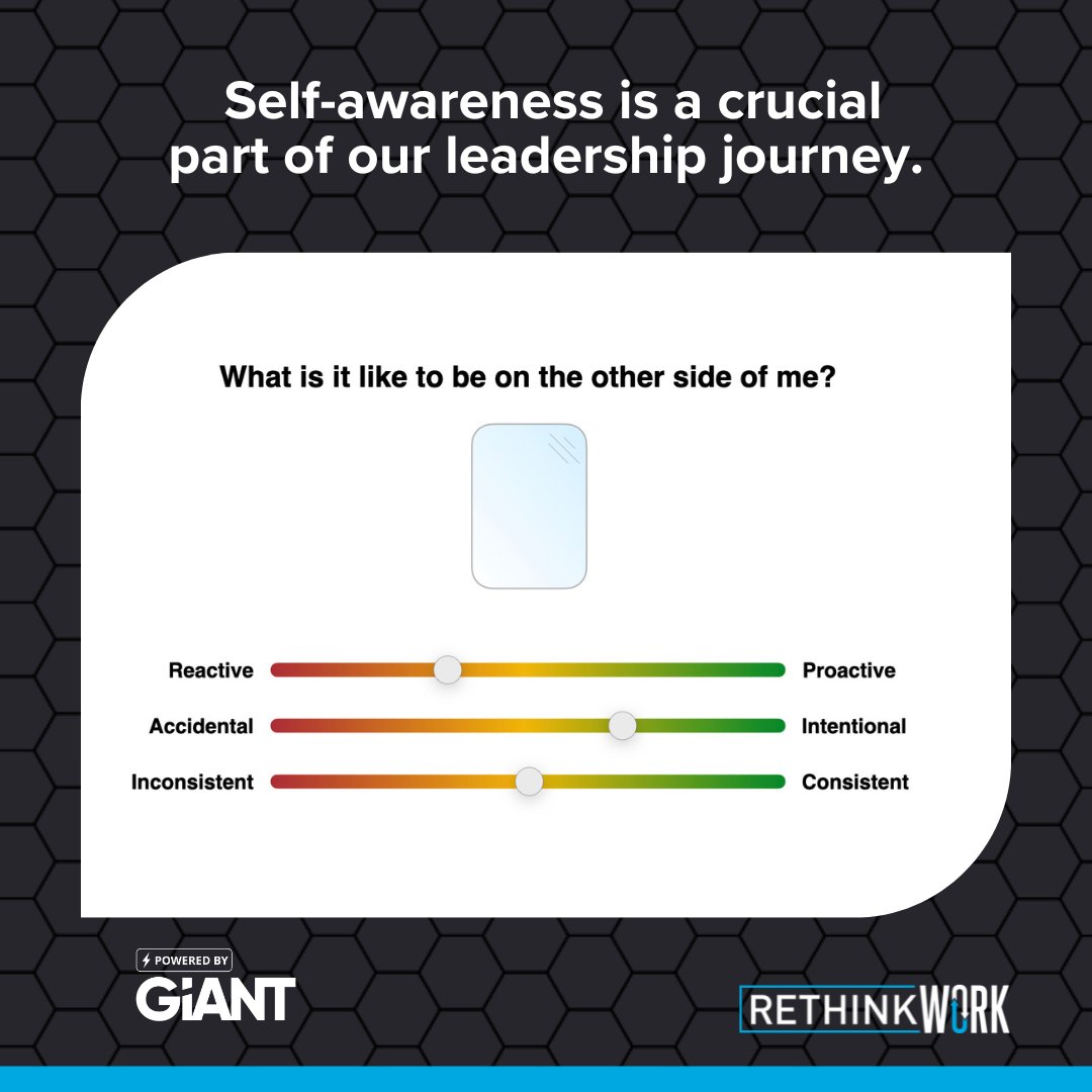 RethinkYourWork's tweet photo. The best way to promote change and transformation is by looking in the mirror. The Leadership Mirror is a tool from @GiANTWorldwide that allows us to see what it’s like to be on the other side of our actions.
#leadership #leadershipdevelopment #reflection #selfawareness https://t.co/zo9loU0gL4