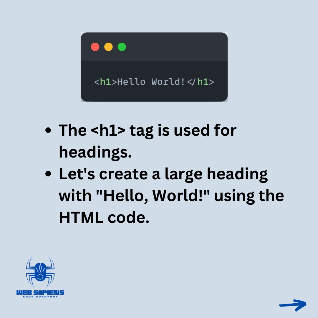 websapiens7's tweet image. There are heading tags starting frm &lt;h1&gt; to &lt;h6&gt;. The most important to least important
#HTMLforBeginners #TechBlogger #LearnHTML #WebDevelopment #programming #coding #learntocode #techblog #techcommunity #webdevelopment #appdevelopment #programminglanguages #codingjourney #html