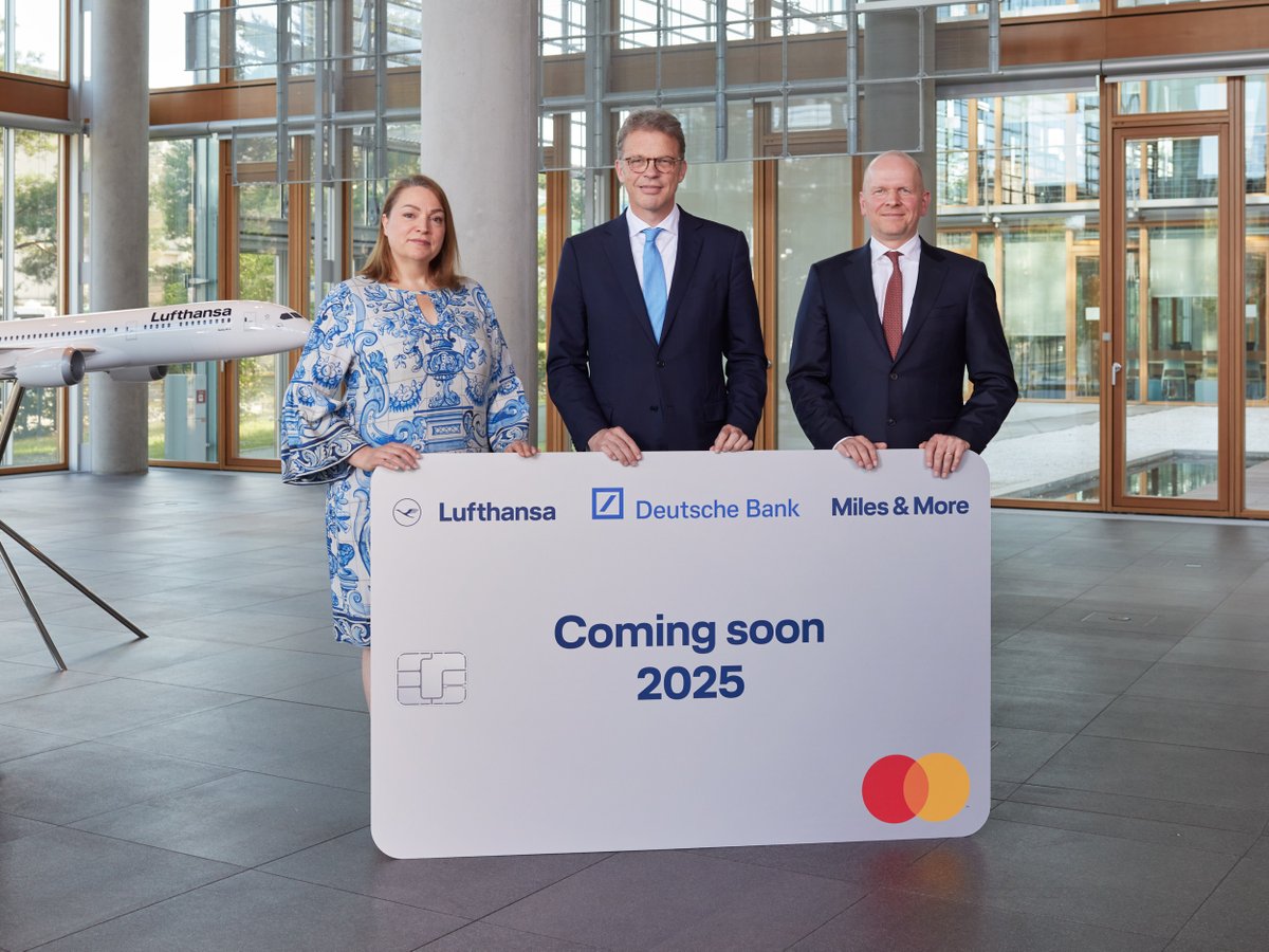Michael Miebach (he/him/his) (@miebachmichael) on Twitter photo Thrilled to announce this deal. We’ve re-signed our long-standing partnership with @Lufthansa for its <a href="/Miles_and_More/">Miles & More</a> loyalty program. And now <a href="/DeutscheBank/">Deutsche Bank</a> will join as the new issuing partner for Miles & More starting in 2025.
Together – with our talented teams – we can move Thrilled to announce this deal. We’ve re-signed our long-standing partnership with @Lufthansa for its <a href="/Miles_and_More/">Miles & More</a> loyalty program. And now <a href="/DeutscheBank/">Deutsche Bank</a> will join as the new issuing partner for Miles & More starting in 2025.
Together – with our talented teams – we can move
