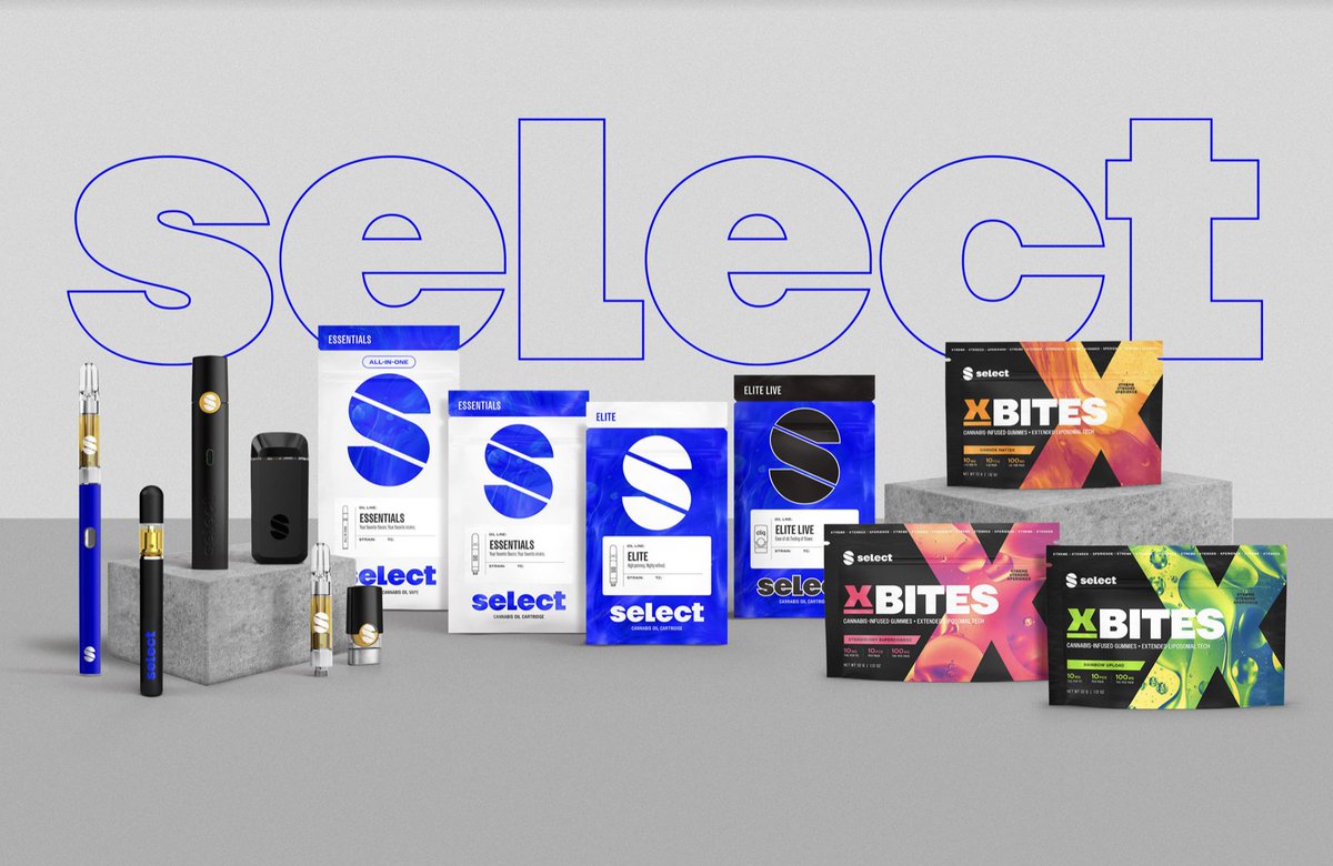 Curaleaf_Inc's tweet photo. Today we revealed the official rebrand of Select across 15 U.S. states.🎉 The brand’s elevated look &amp; feel coincides w/ the launch of Select Briq, an all-in-one, two-gram proprietary vape, as well as the expansion of our Select X Bites edibles portfolio. https://t.co/W7YlaImcVY https://t.co/SUgzwb9Ku3