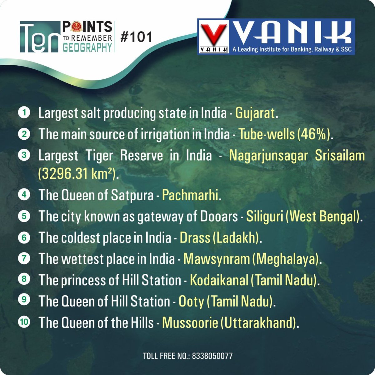 VanikEducation's tweet photo. 📌Ten Points To Remember #GEOGRAPHY
.
.
🧠Daily Interesting 10 points to Remember
📚General knowledge...Learn something New
👇We are Here to make you smart.
🔄Share with your friends..
.
.
.
#vanik #top10points #gk #vanikbbsr #Institute #gkknowledge #geographyknowledge https://t.co/Box8ctp4Ab