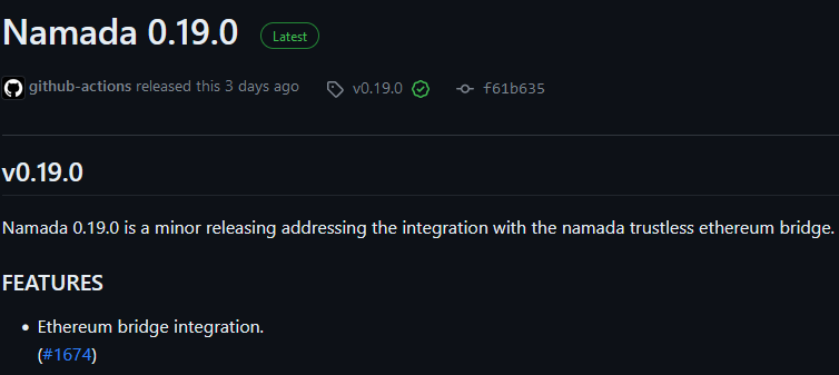 Ether_Gavin's tweet photo. just a minor @namada release, nbd https://t.co/CZJbpCbQ7K