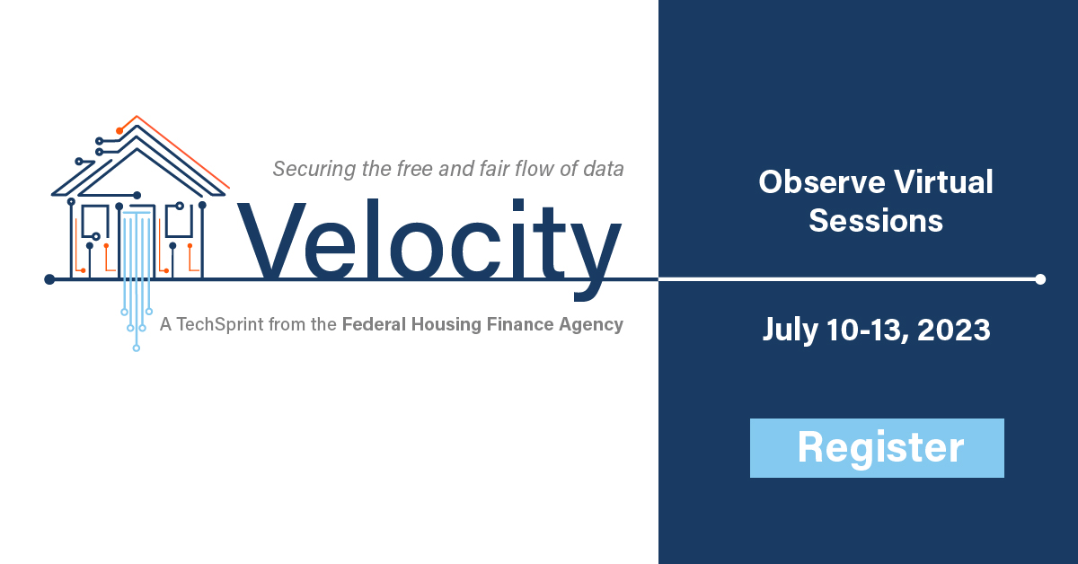 📺Tune in online today for the kickoff sessions of the @FHFA Velocity TechSprint to improve #mortgage lending → fhfa.windrosemedia.com

Featuring @johnhopebryant @datawumi @CoreLogicInc @melissakoide @AspenFSP @getesusu @erinallard @MishaEsipov @amiasmg & more!

#FHFAtechsprint