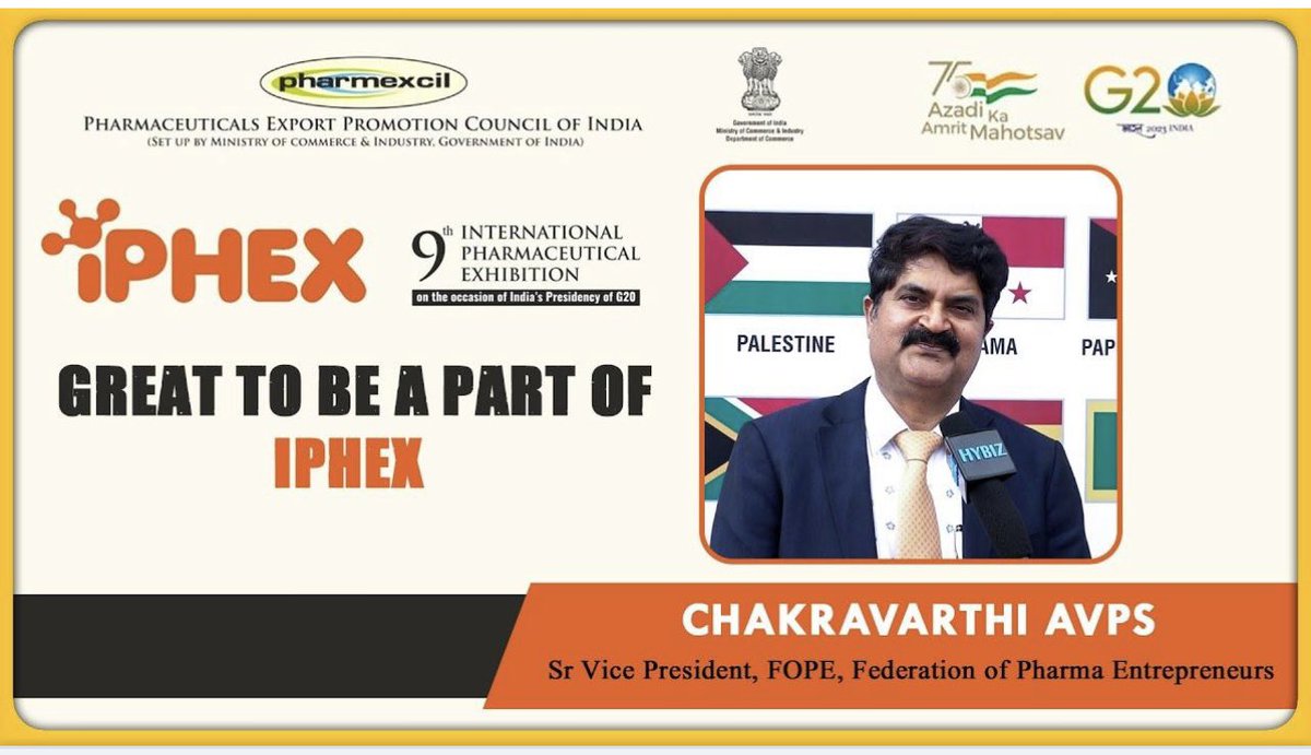 ChakrvarthiAVPS's tweet photo. That was a wrap of #iphex2023 by @Pharmexcil
What an amazing event it was!
#indianpharma #pharmexcil #cdsco #fdaindia #drugregulator #drugdiscovery #drugdelivery #apis #formulations #medicaldevices #lifesciences #pharma @Pharmadept @MoHFW_INDIA
https://t.co/XUVfzUsrSR https://t.co/RmfkRle5R3