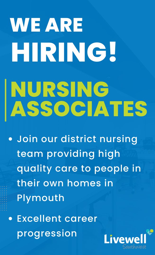 Are you a Nursing Associate interested in a career within community nursing, if so, this could be the role for you.

beta.jobs.nhs.uk/candidate/joba…

#CommunityNursing #LivewellDistrictNursing #NursingAssociate