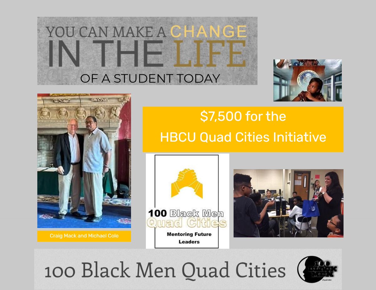 MFoundationQC's tweet photo. Changing the lives of Students! Congratulations, 100 Black Men of the Quad Cities, we are proud to support you! https://t.co/S5PuVr7Ssl