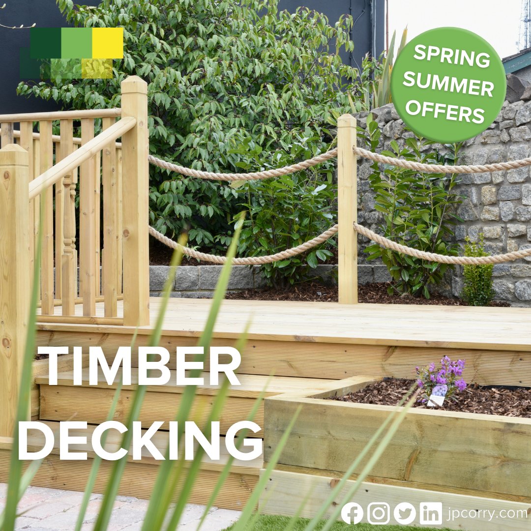 Step up in the comfort of your own garden with our brilliant timber decking! 🔝 Our anti-slip decking boards are perfect for outdoor use; the durable timber is low-maintenance and will also last for years to come. 😎👌 📲Get your timber decking NOW! - bit.ly/3KZEBDH