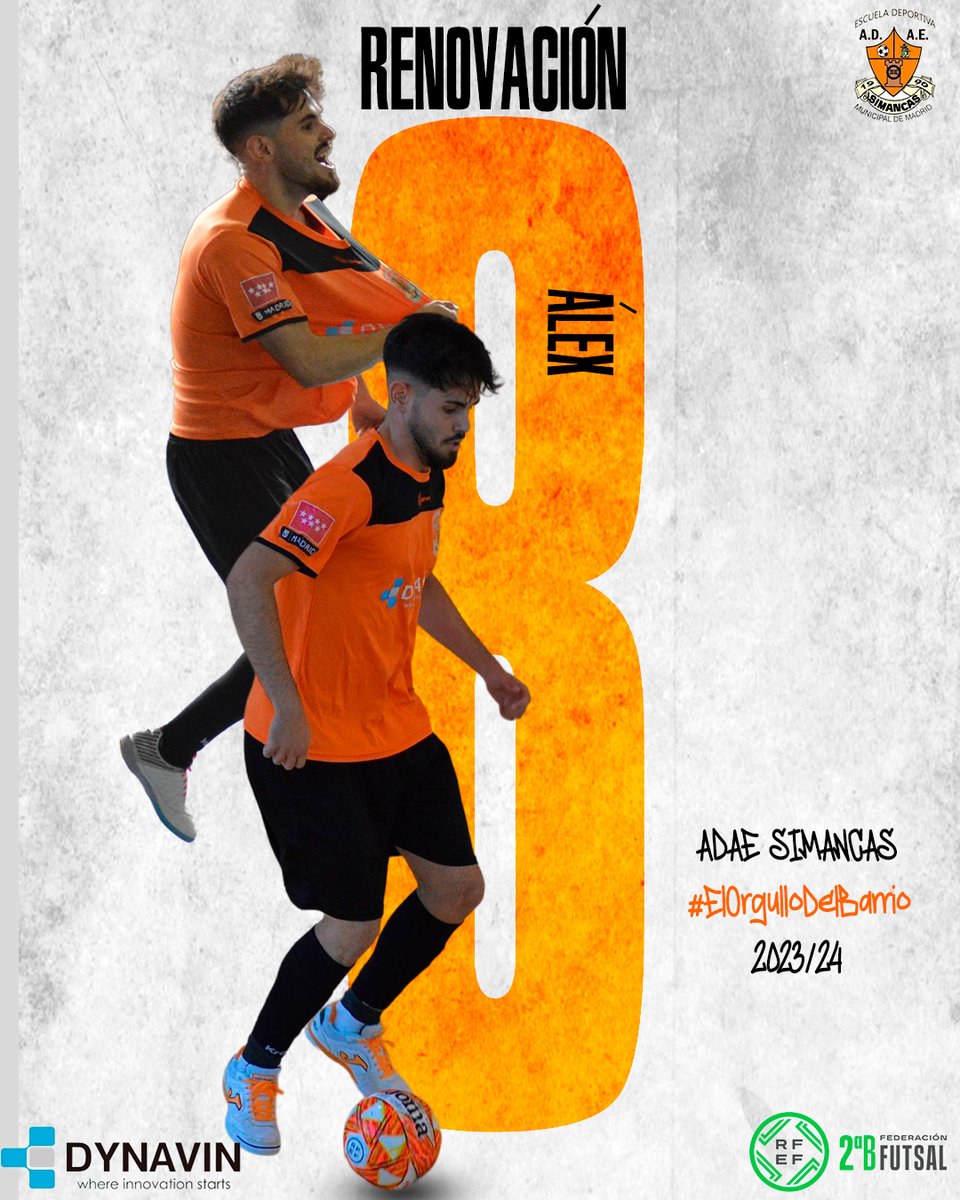 📝 El capitán, <a href="/alexmg98_/">Alex</a> , renueva una temporada más con el ADAE Simancas.
😍 Toda una vida a nuestro lado y un ejemplo para la cantera. 
#ElOrgulloDelBarrio 🧡
<a href="/DynavinEspana/">Dynavin España</a>