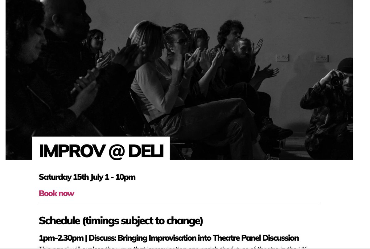 Don't forget to sign up for Improv @ Deli! 🎉 Get ready for a night of laughter and good times on July 14th with talented performing groups and an improv workshop led by Mark Smith. Book your tickets today: theatredeli.co.uk/Event/improv-d…

<a href="/theatredelishef/">Theatre Deli Sheffield</a> #ImprovAtDeli