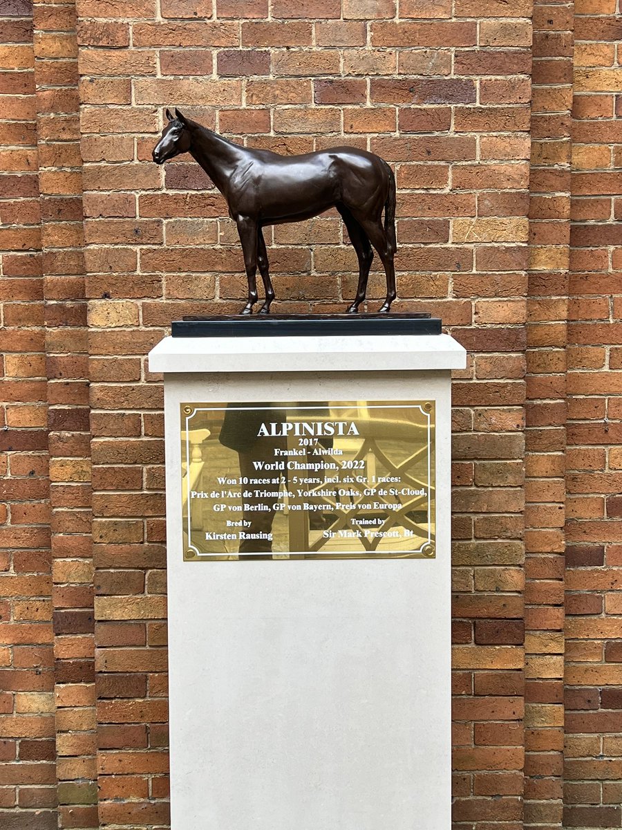 A fabulous addition since my last visit to the @JockeyClubRooms, is this magnificent bronze of the outstanding broodmare #Alpinista owned by Mrs Rausing & trained by Sir Mark Prescott. There is so much to see and enjoy at the Rooms. #newmarket #jockeyclubrooms #heathhouse