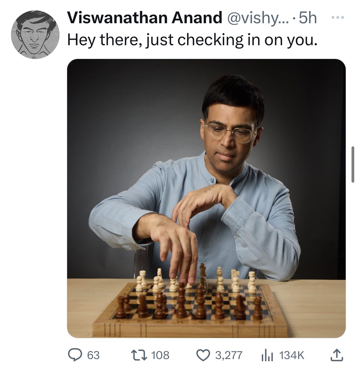 Hey, just 'checking' on you: Chess champion Vishwanathan Anand has