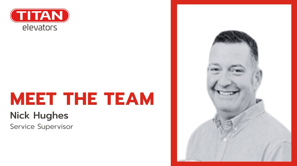 This week we are introducing Nick, Titan's Service Supervisor 👷‍♂️

#titanelevators
#meettheteam
#servicesupervisor