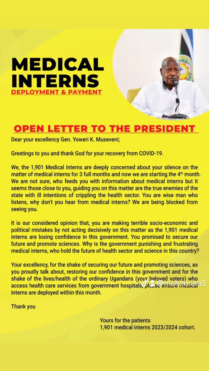 DrMuhumuzaBrian's tweet photo. #DeployMedicalInterns with pay immediately https://t.co/0zD9YVKZaC