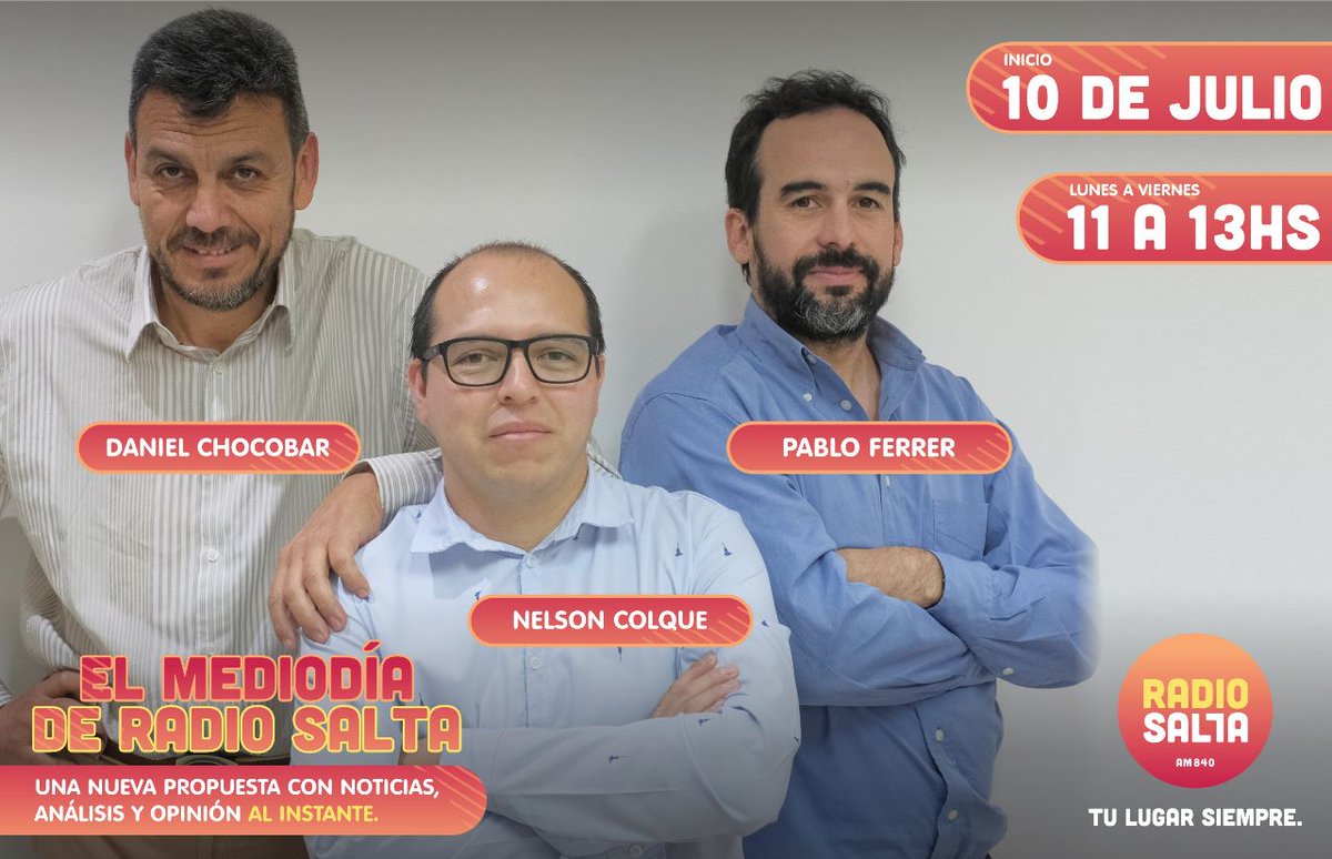 nelsoncolque's tweet photo. Hoy es el día!!!! Llegamos a @RadioSaltaAM840 https://t.co/sNIDMVvh71