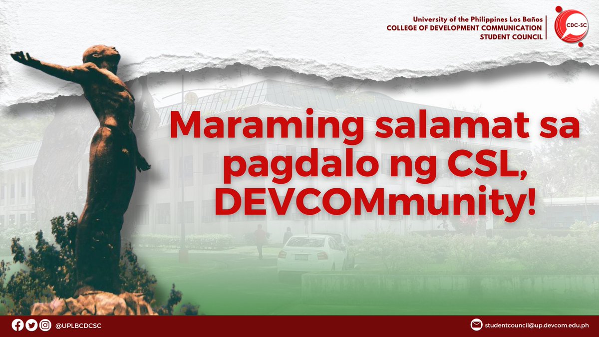 UPLBCDCSC's tweet photo. πππππππ ππ
πππππππ πππππππ βπππ
Isinagawa ng CDC SC ang online CSL na dinaluhan ng mga mag-aaral ng Kolehiyo ng Komunikasyong Pangkaunlaran. Nagpapasalamat ang konseho sa DEVCOMmunity sa inyong masikhay na partisipasyon.
#OneCDC
#CDCStudentCouncil https://t.co/8sU02X1Twr
