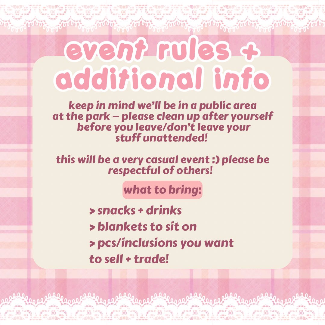 springeuijoo's tweet photo. ˗ˏˋ ꒰ NYC TRADING EVENT 07.29 ꒱ ˎˊ

we’re hosting a trading event in central park. join us for: photocard trading, buying, selling, and local vendors! all groups welcome ♡︎

📅: saturday, july 29, 2023 (12am - 4pm)
📍: central park (heckscher ballfields)

more info below! https://t.co/NhHbC1fS1l