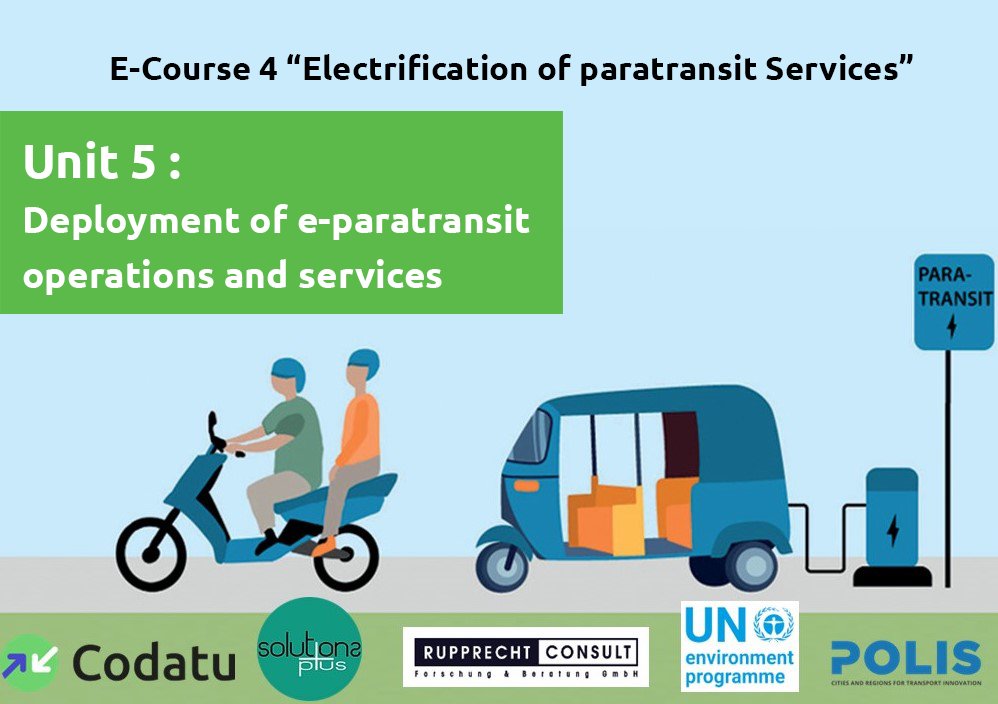 CODATU_org's tweet photo. We're coming up to the final week of the #Solutionsplus e-course on the "electrification of paratransit" : Week 5 now available!
More information ➡️https://t.co/er10z5UTXs
@POLISnetwork @CODATU_org @UNEP @SOLUTIONS_EU @Rupprecht_Tweet https://t.co/O6Jf5MgARS