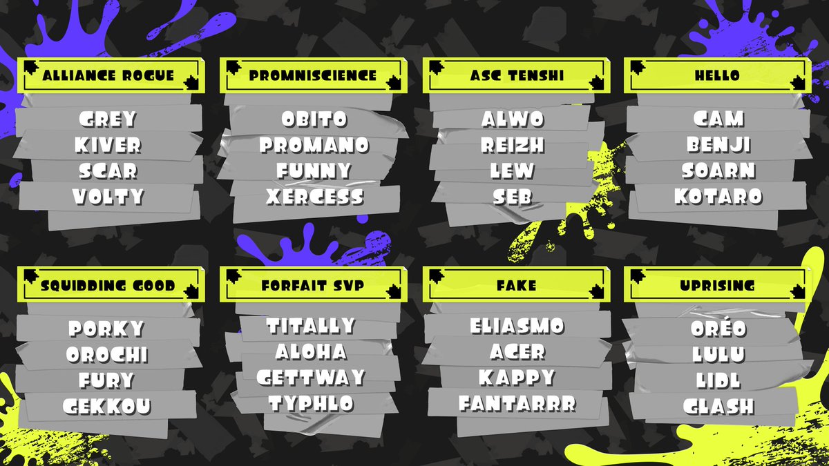📢 #SplatoonEC 🇫🇷

Ce samedi c'est la conclusion du Championnat de France de #Splatoon3 à la #NintendoJapanExpo🏆

Les 8 équipes qualifiées vont se disputer le titre !  
Bonne préparation et bonne chance tout le monde 💪