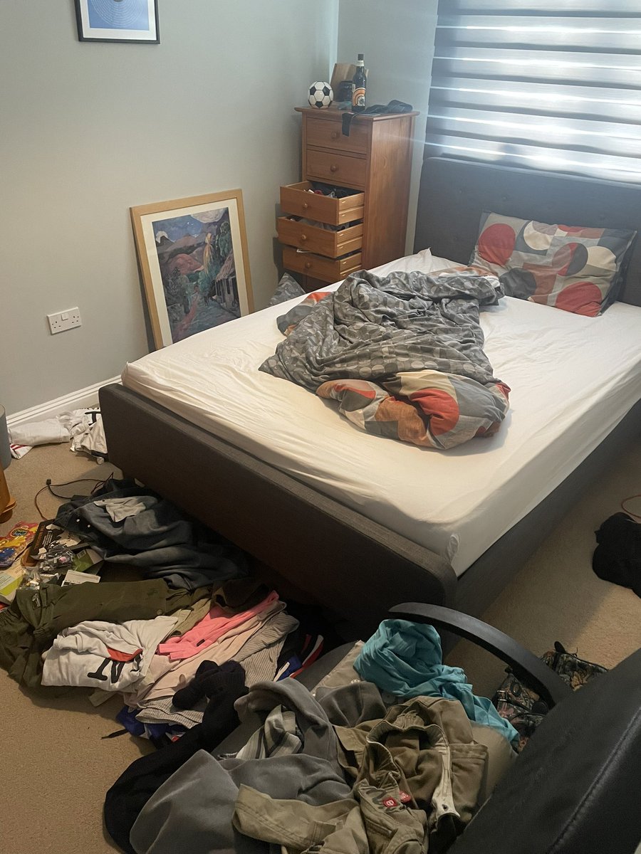 That 🤮 feeling you get when you come home and find the house ransacked - drawers emptied, stuff emptied out on the floor, bins overturned… Followed by the relief when you realise it’s just your son come #HomeFromUni for the summer. #kidslife #LifeWithKids #family
