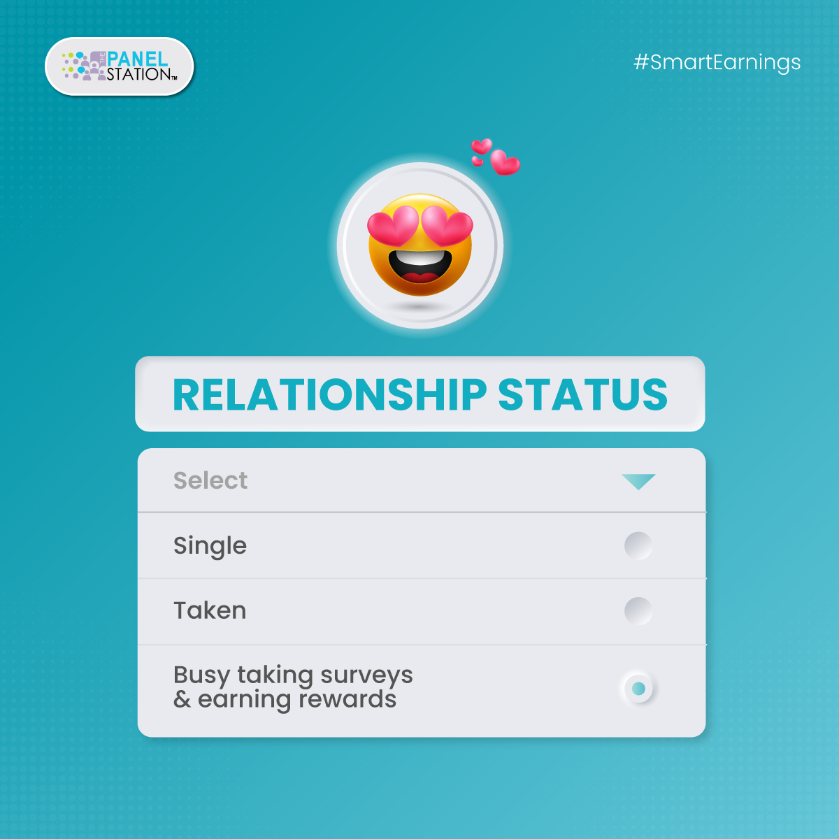 TPS_India's tweet photo. Whether you're single or taken, there's always room to elevate your status as a smart earner.

Join The Panel Station &amp; earn exclusive rewards!
#thepanelstation #tps #onlinesurvey  #earnmoney #opinions #rewards #vouchers #cash #makemoneyonline #relationships #single #smartearner https://t.co/doVqZsILM5