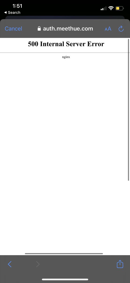 ohsojolly's tweet photo. @tweethue First I got the 500 error then I tried again and got the blocked error. https://t.co/qq9IU8mJcZ