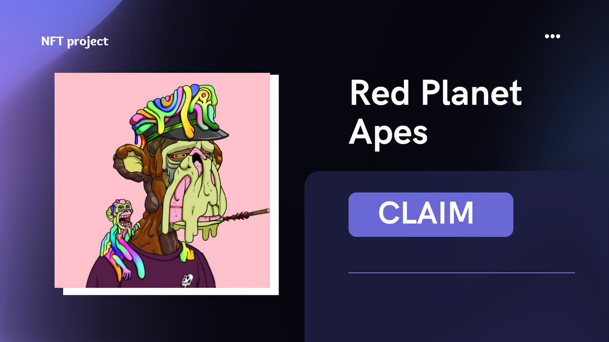 Red Planet Apes NFTs Mint Live 🎉 Join Giveaway ✅ Retweet & Tag 3 Friends ✅ 👇GO👇 gleam.io/lDcdy/red-plan…