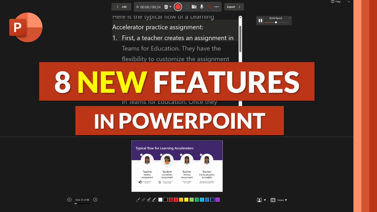 A tutorial video showing 8 new features in #PowerPoint, including Desktop 365, web and iPad 🚀 Includes:

📖 Teleprompter enhancements
✍️ Drawing Tools updates
📽️ Insert video in web
🎨 Format Painter on iPad
➕ Lots more

YouTube 📺 youtu.be/b6Hv8Il4HHE

#edtech #MIEExpert