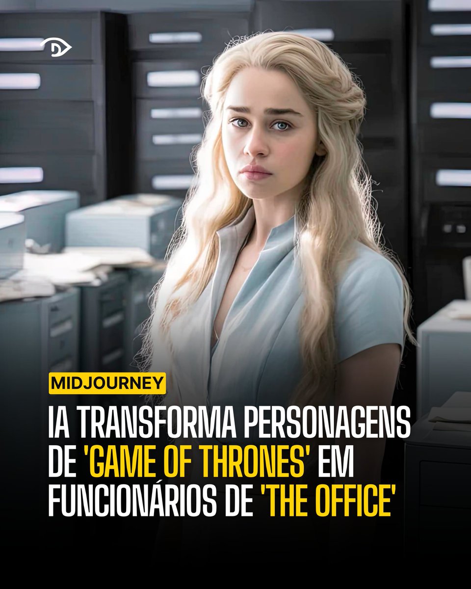 sharedavision's tweet photo. Prepare-se para uma colisão épica entre dois universos!

Graças ao poder da inteligência artificial e do Midjourney, personagens icônicos de "Game of Thrones" foram reimaginados no estilo de "The Office".

https://t.co/pytWVxuS5j https://t.co/CK5DxRCnvo