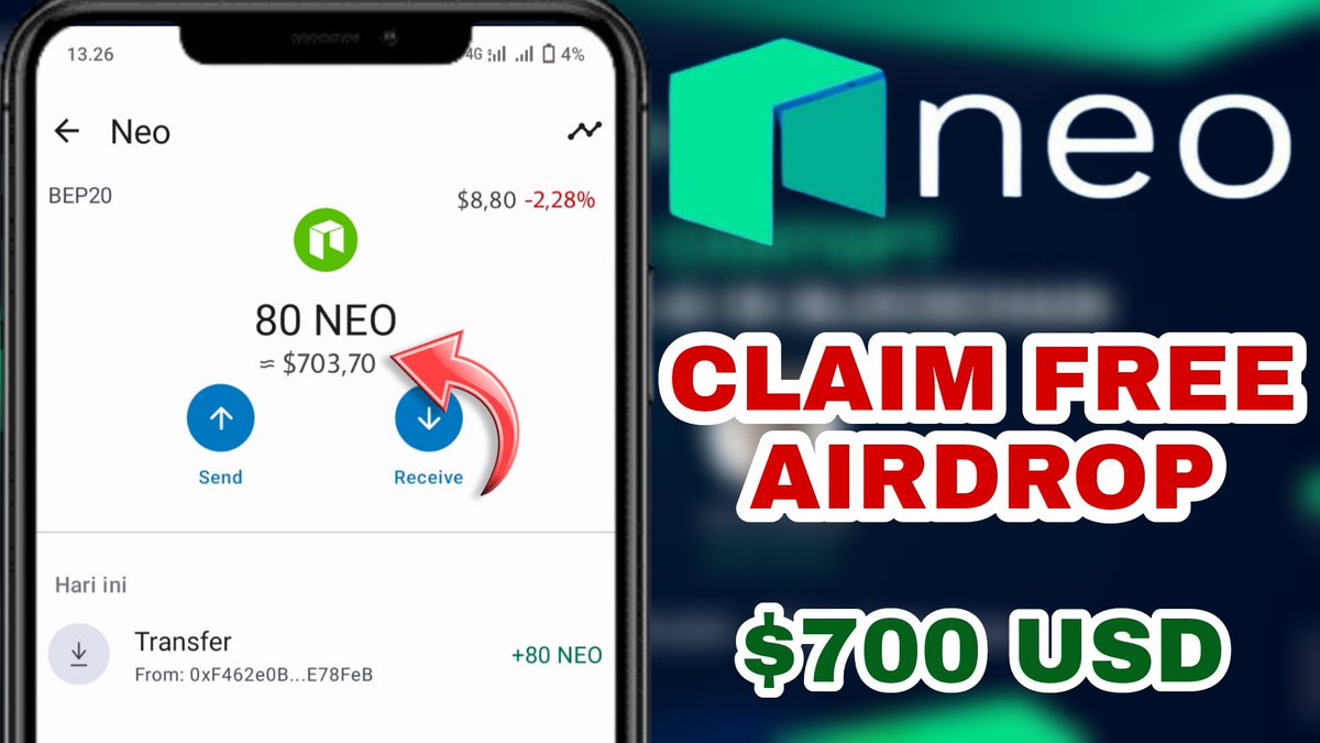 airdropkingdomz's tweet image. 🎉THE BIG AIRDROP $700 NEO✅
Neo ( NEO )
📖 Step-by-step guide:
1⃣ Copy link: 🔗 neonetwork.site/?ref=0xcD5A6F7…
2⃣ Paste Link in Trust Wallet/Metamask or Bitkeep DApps - Search bar
3⃣ Select Smartchain Network
4⃣ Press BUY or Claim
5⃣ Confirm Transaction
6⃣ Done you Received ( NEO )