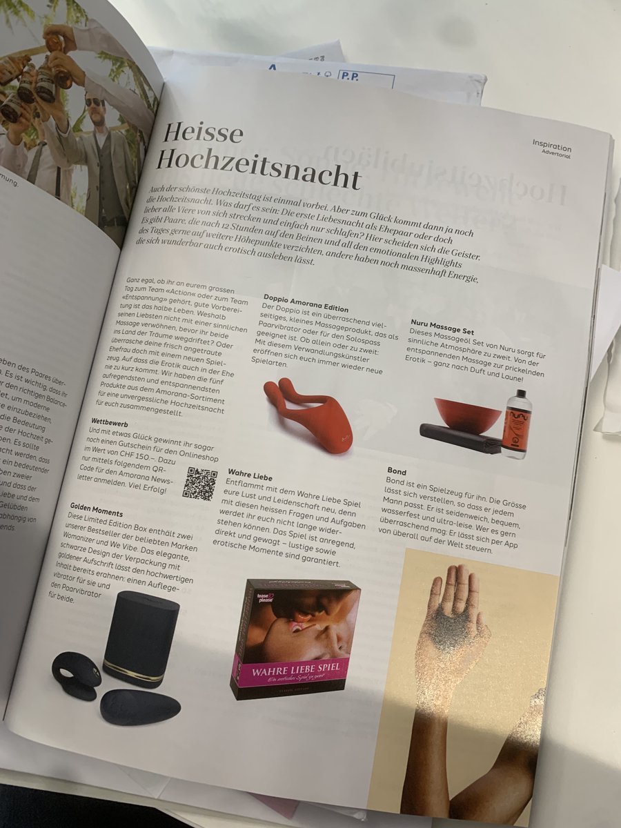 Wir sind in der Sommer Ausgabe des Swiss Wedding Magazins mit einer Top Pick List für die Hochzeitsnacht ❤️💍 #amorana #swisswedding