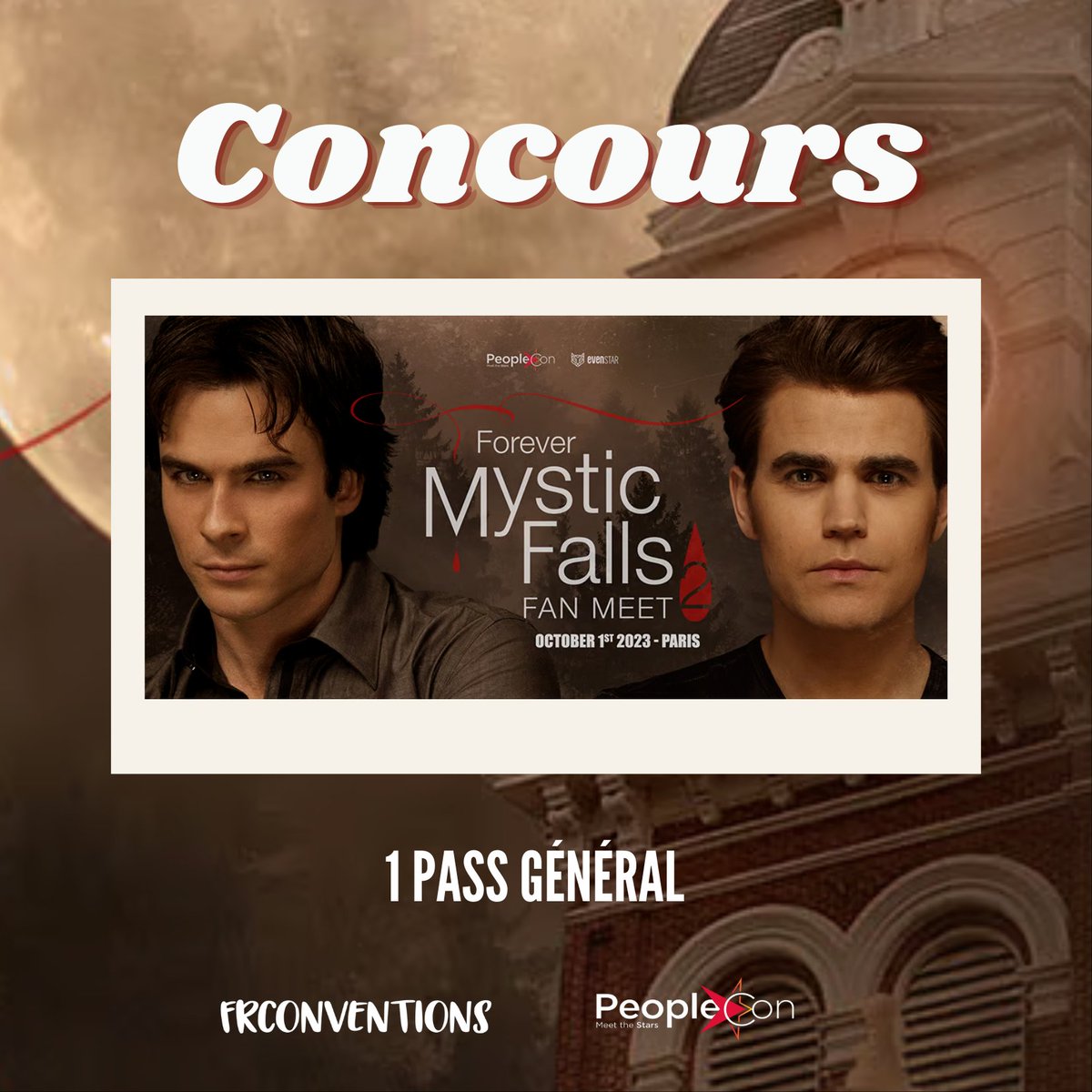 Tu souhaites remporter 1 pass Général pour le fanmeet #TheVampireDiaries avec Ian Somerhalder et Paul Wesley ?

- Suis <a href="/peoplecons/">People Convention</a> &amp; <a href="/FrConventions/">Conventions France</a>
- RT ce tweet

Le TAS aura lieu le 24/07  🩵