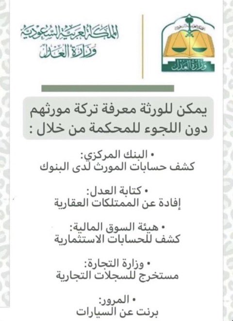 للأستعلام لدى الجهات المختصة عن تركة المتوفى وما الاجراءات التي تمت عليها قبل وفاته سواء كان ( ببيع او شراء او هبة او تنازل او نقل ..)