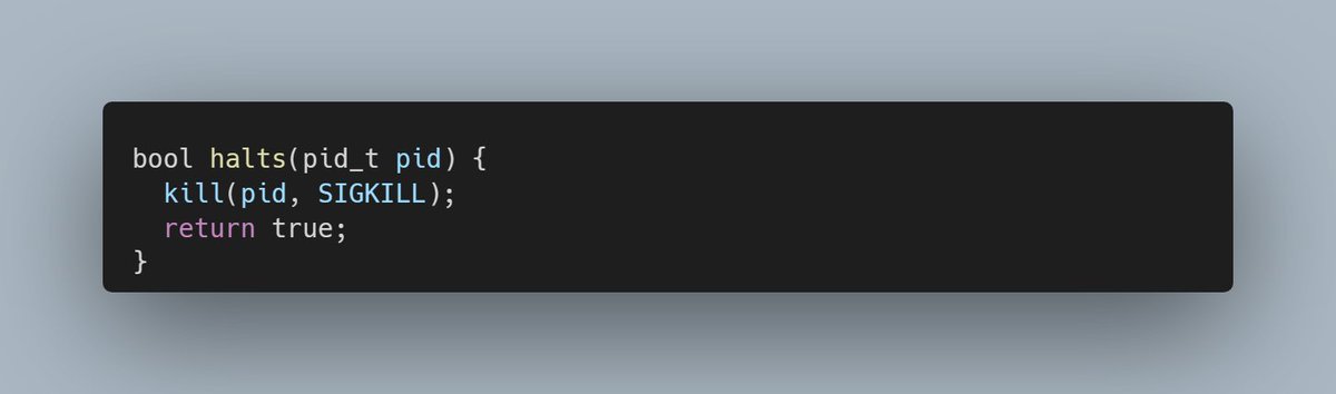 TartanLlama's tweet photo. I solved the halting problem https://t.co/XgMjIbXZay