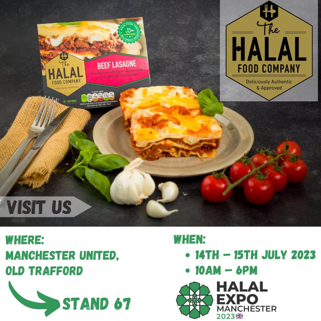 TheHalalFoodCo's tweet photo. The Halal Expo will start soon! 🥳
We are looking forward to meeting you there! 😍
Where:
Manchester United, Old Trafford | Stand 67
When:
14th - 15th July 2023 | 10am - 6pm
#halalfood #halal #foodlover #foodlondon #TheHalalFoodCompany #manchesterfood #readymademeals #foodprep https://t.co/StoPl0E1Pb