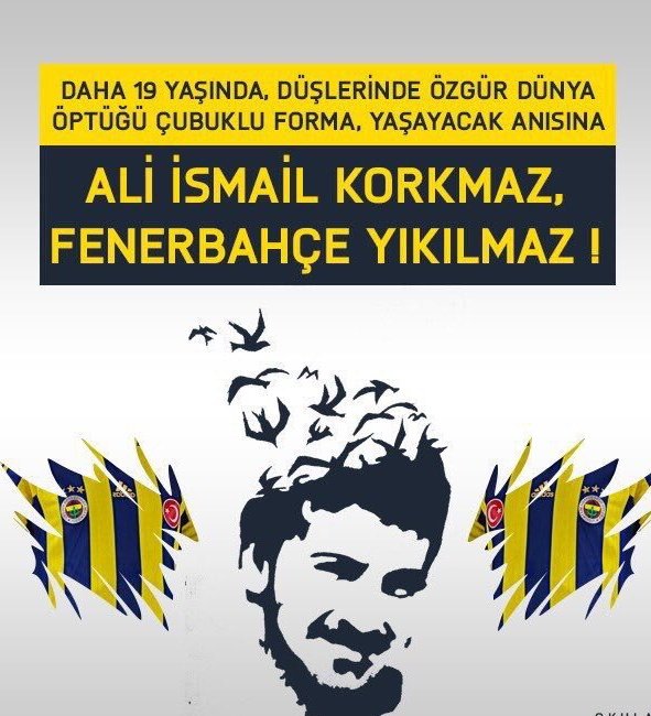 “Vurmayın öldüm” dedi . . .
Durmadılar vura vura öldürdüler. . .
Yaşı Hep 19 ✌️💛💙 

#AliİsmailKorkmaz 
#Hep19Yaşında #Fenerbahçe