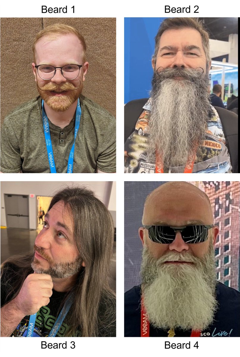 Peter Jones (@petergjones) on Twitter photo It's time to settle the #CiscoLive #BestBeard question.
I've worked with a top-notch team (<a href="/Ipswitch/">Dan Kelcher</a> & Aaron Conway) to select four finalists. It's time for the
#CiscoLive community to vote. You have until 11:59pm July 16th AoE.
Think carefully.
One vote per person. It's time to settle the #CiscoLive #BestBeard question.
I've worked with a top-notch team (<a href="/Ipswitch/">Dan Kelcher</a> & Aaron Conway) to select four finalists. It's time for the
#CiscoLive community to vote. You have until 11:59pm July 16th AoE.
Think carefully.
One vote per person.