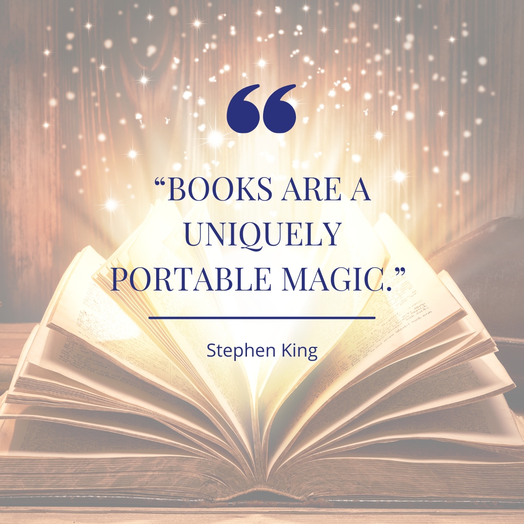 twinsburgcsd's tweet photo. 💫 📚 Stephen King, has it right! Books contain a special kind of magic to transport us to distant lands, introduce us to fascinating characters, and ignite our imaginations in ways that nothing else can. 🌃🛸 This #MotivationalMonday find a way to travel by book! 📖 #TCSDProud https://t.co/3PWhqQq1tv
